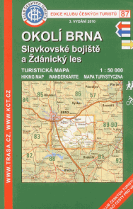 Okolí Brna - Slavkovské bojiště a Ždánický les - mapa KČT č.87 - 1:50t