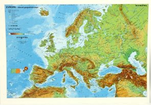 Evropa fyzická/politická - mapa A3