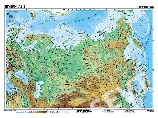 mapa asie Severní Asie geografická/ politická   mapa A3   SEVT.cz mapa asie