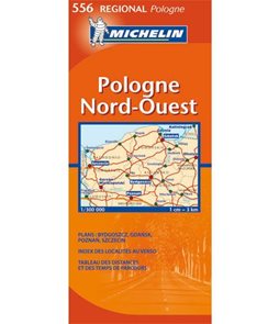 Polsko - severozápad - mapa Michelin č.556 - 1:300 000
