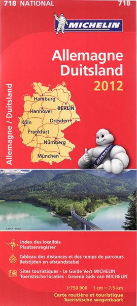 Německo - mapa Michelin č.718 - 1:750 000