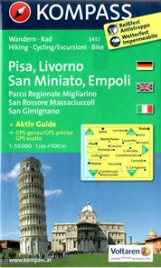 Pisa, Livorno, SAn Miniato, Empoli -  mapa Kompass č.2457 - 1:50 000 /Itálie/