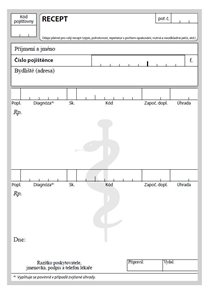 Recept - lékařský předpis (100 listů), volné listy pro laser tiskárny