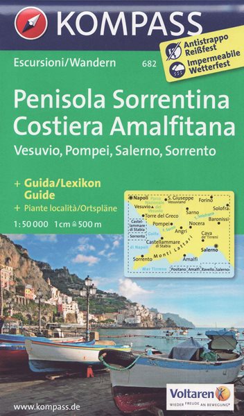 Penisola Sorrentina, C. Amalfinata, Vesuvio, Pompei, Salermo, Sorrento - mapa Kompass č.682 - 1:50t