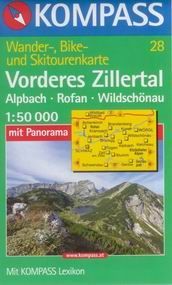 Achensee,Rofan-Zillertal - mapa Kompass č.28 - 1:50t /Rakousko,Německo/