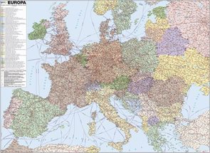 Evropa - železniční - 1:3 400 000 - nástěnná mapa /ZES/