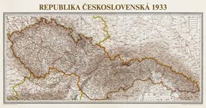 Československo 1933 - nástěnná mapa - 1:1 250 000