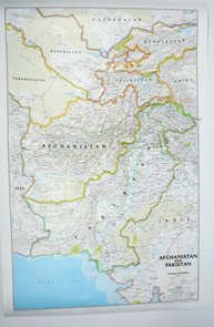 Afghánistán, Pákistán- nástěnná mapa - 1:3 863 000 /National Geographic/  545x825mm
