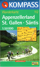 Appenzellerland, St. Gallen, Säntis - mapa Kompass č.112 - 1:50t /Švýcarsko/