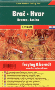 Chorvatsko - Brač, Hvar - minimapa Freytag - 1:120 000