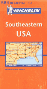 USA - jihovýchod - mapa Michelin č.584 - 1:2 400 000