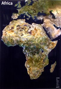 Afrika - satelitní - nástěnná mapa Stiefel 100x140 cm