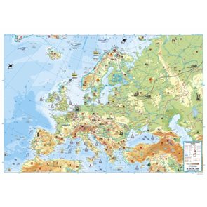 Dětská mapa Evropy - nástěnná mapa