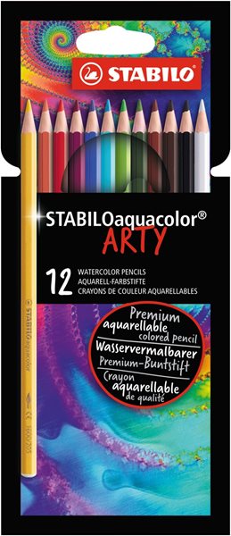 STABILOaquacolor Akvarelové pastelky ARTY - sada 12 barev