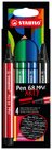 STABILO Pen 68 MAX Vláknový fix s klínovým hrotem - sada 4 barev ARTY