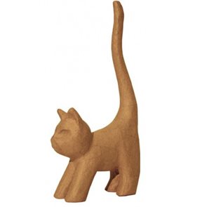 Kartonová kočka s dlouhým ocasem, 3,5 x 8,7 x 16,5cm