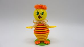Vrstvené kuře žluto-oranžové/ figurka - sada ke složení