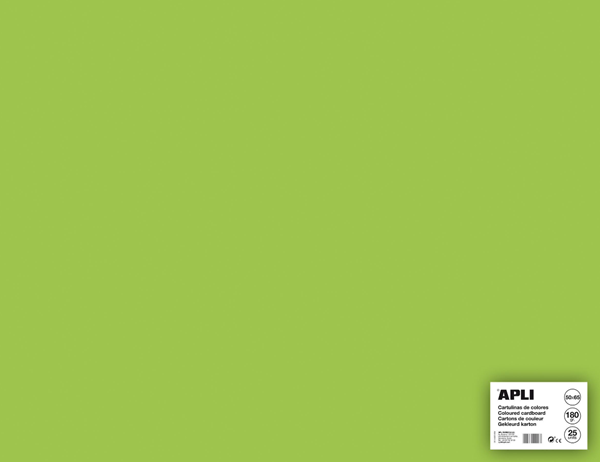 Levně APLI sada barevných papírů, A2+, 170 g, světle zelený - 25 ks, Sleva 74%