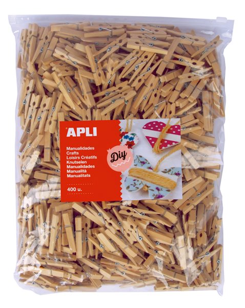APLI Velká sada - dřevěné kolíčky - 400 ks, Sleva 110%