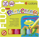 Playcolor - tuhé temperové barvy 6 kusů - fluo