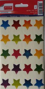 Samolepky - Hvězdy barevné ( 60 ks )
