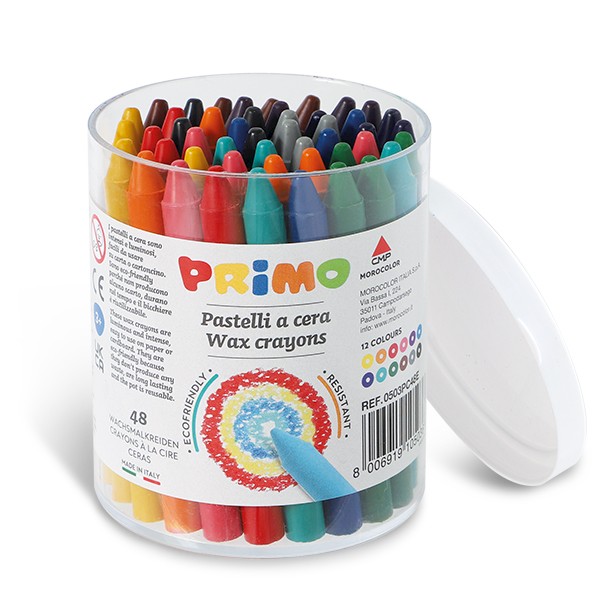 Levně Voskové pastelky PRIMO, 8,8 × 85 mm, 48 ks, mix barev