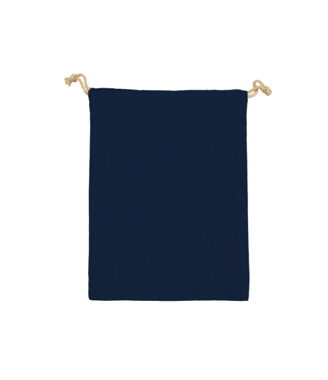 Taška bavlněná se šňůrkou MINIS, 140g/m2, 10 x 14cm, temně modrá (Dark Blue), Sleva 9%