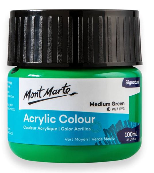 Levně Akrylová barva Mont Marte,100ml, zelená (Medium Green)
