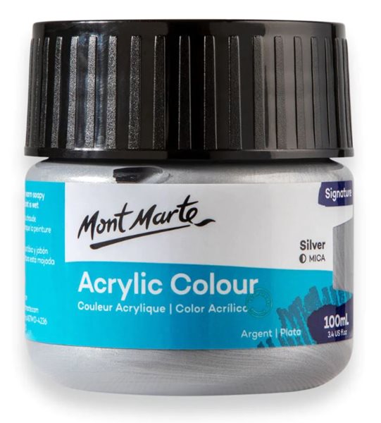 Levně Akrylová barva Mont Marte,100ml, stříbrná (Silver)