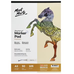 Skicovac&#237; blok pro fixy a popisovače Mont Marte PREMIUM - 105g/m2, A3 - 50 listů