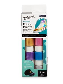 Sada barev na textil METALLIC Mont Marte, 8 x 20ml, pap&#237;rov&#253; obal