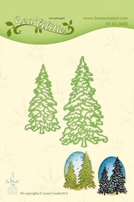 Vyřezávací a embosovací kovová šablona - Vánoční stromky ( 2 ks )