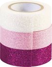 Sada samolepicích papírových washi pásek Heyda - Růžová, fialová, bílá