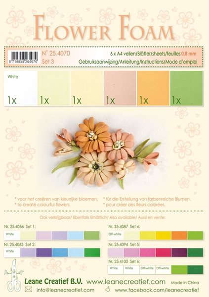 Levně Speciální pěnová guma na výrobu květin A4 - lososové barvy