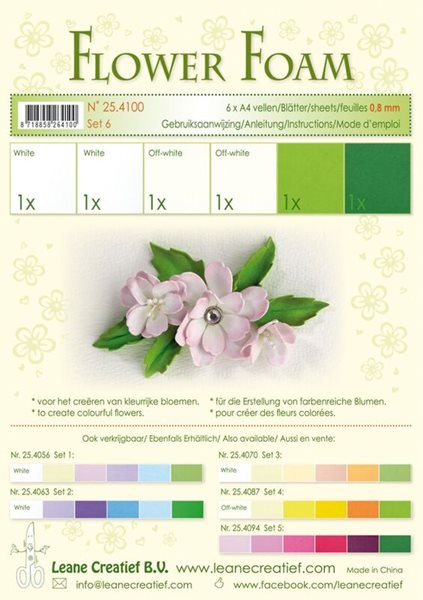 Levně Speciální pěnová guma na výrobu květin A4 - bílo - zelené barvy