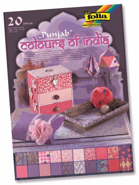 Levně Sada papírů Barvy Indie A4 - odstíny růžové, fialové