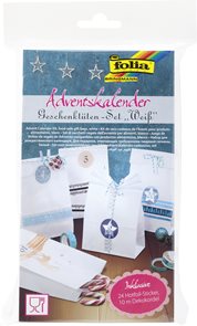 Folia Adventní kalendář - dárkové papírové tašky, bílé