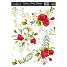 Nažehlovací obrázek na textil Cadence - růže a lilie, 25 x 35 cm