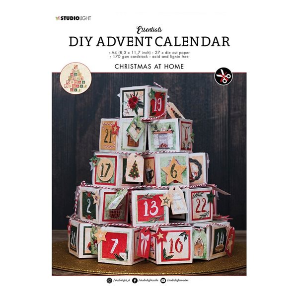 Levně DIY Adventní kalendář Studio Light, A4, 27 l. - Vánoce doma