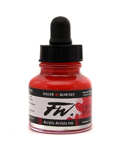 Umělecká akrylová tuš Daler Rowney 29,5 ml - Flame Red