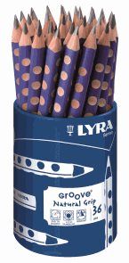 Sada grafitových tužek Lyra GROOVE JUMBO v kelímku, trojhranné, 36ks