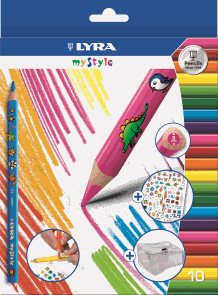 Sada pastelek Lyra My Style JUMBO, trojhranné, 10 ks