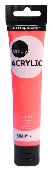 Akrylová barva Simply 75 ml - neonově červená