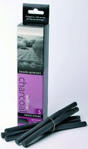 Umělecký přírodní uhel Daler-Rowney - silný, 7 - 9 mm ( 5 ks )