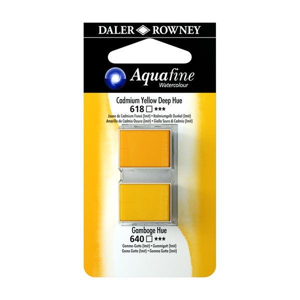 Levně Umělecká akvarelová barva Daler-Rowney Aquafine - dvojbalení - Kadmium žluté tm./Gamboge
