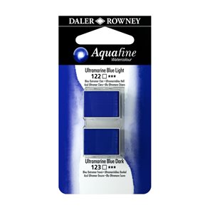 Umělecká akvarelová barva Daler-Rowney Aquafine - dvojbalení - Ultramarín modrý sv./Ultramarín modrý