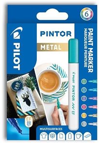Akrylový popisovač Pilot Pintor, Extra Fine, sada 6 ks - Metal