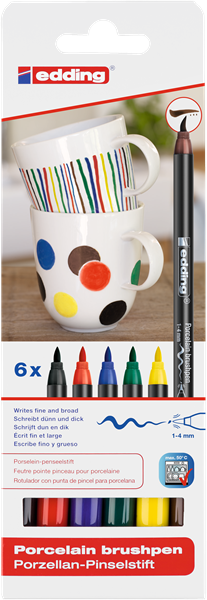 Popisovač na porcelán edding 4200 - sada 6 základních barev