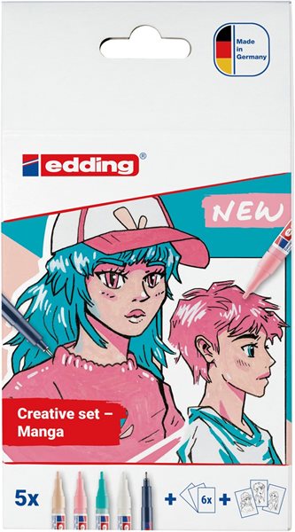 Levně Akrylové popisovače edding - 5300/1800, sada Manga