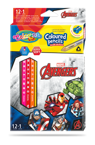 Pastelky Colorino trojhranné, Marvel Avengers - 12 barev